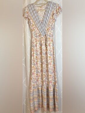 Bebop Floral Maxi Dress | Boho Cottagecore Soft Bloom | XS 🌿